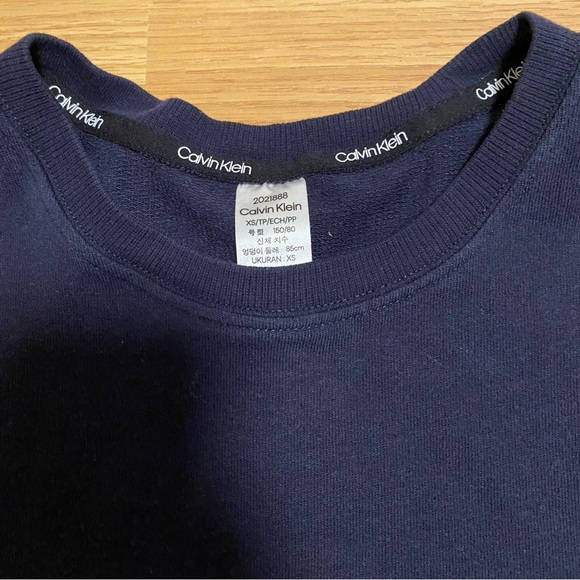 Calvin Klein pajama set size XS navy blue white cotton blend jogger long sleeve - Picture 3 of 14